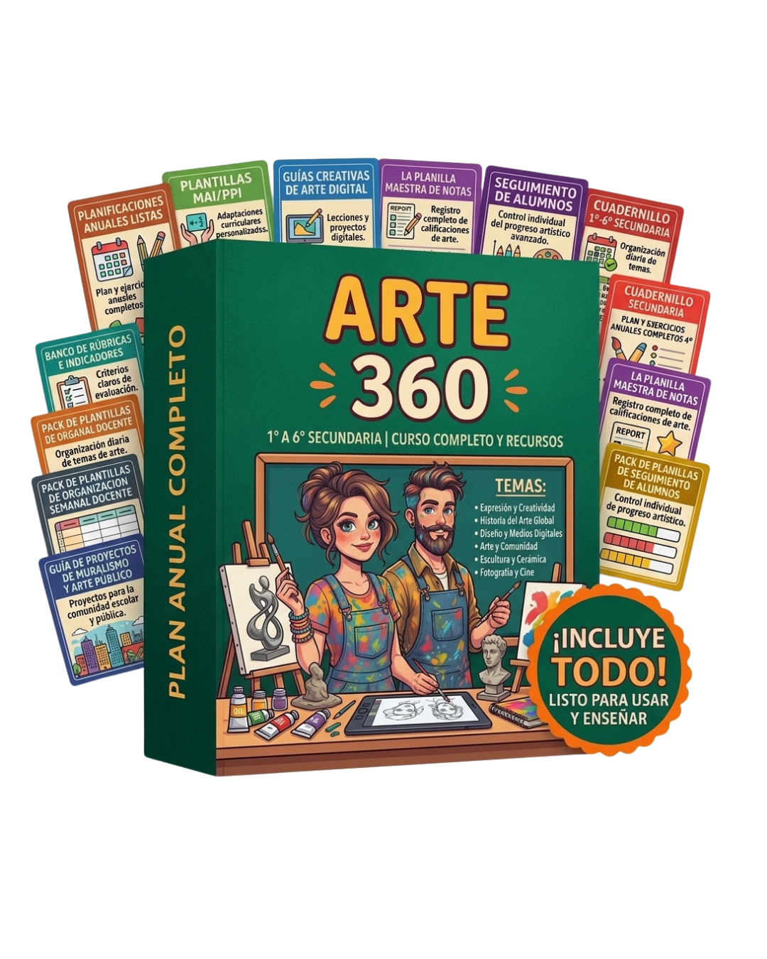 PACK ARTE 360 SECUNDARIA: 6 Tomos (1º a 6º Año) + 6 Bonus