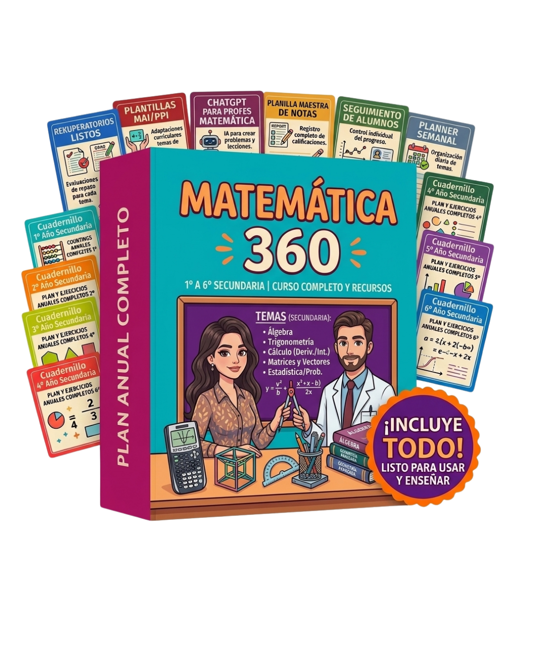 PACK MATEMÁTICA 360 SECUNDARIA: 6 tomos + 6 bonus