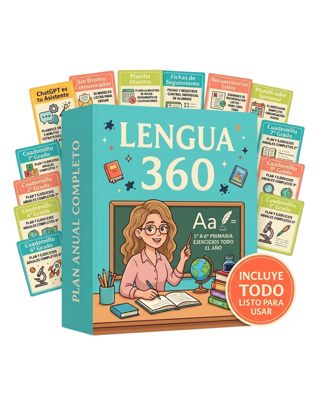 PACK LENGUA 360 PRIMARIA: 6 Tomos + 6 Bonus